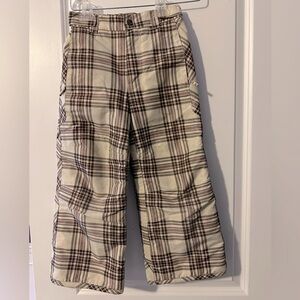 Cherokee Plaid Pink and Brown snowboard pants, XS